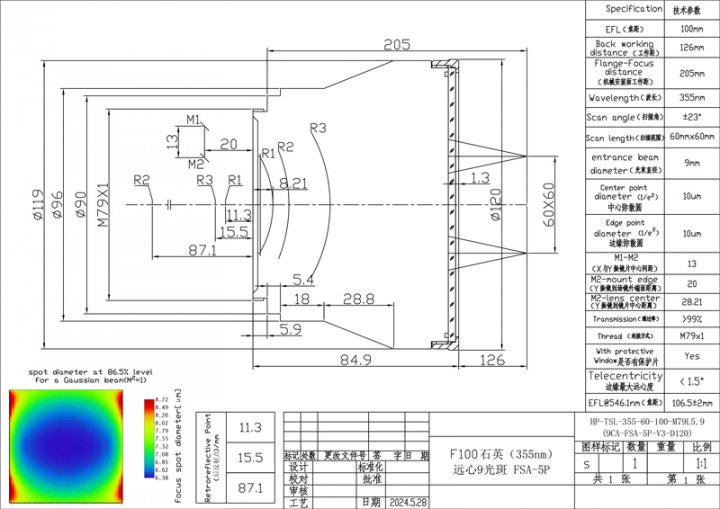 遠(yuǎn)心場(chǎng)鏡355nm